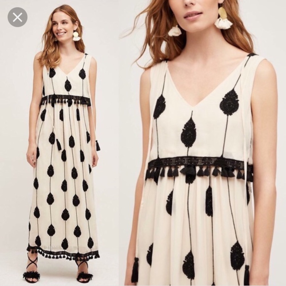 Anthro Embroidered medallion dress
